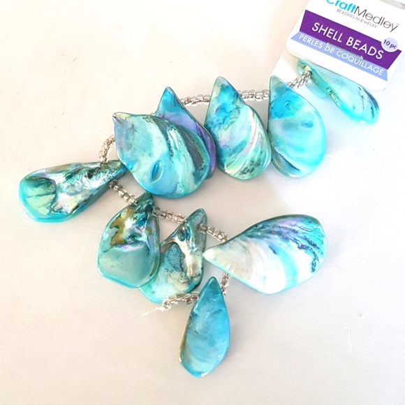 3/25$ 10 pcs Shell Beads with Hole for Beading & Jewelry Projects - Picture 1 of 9